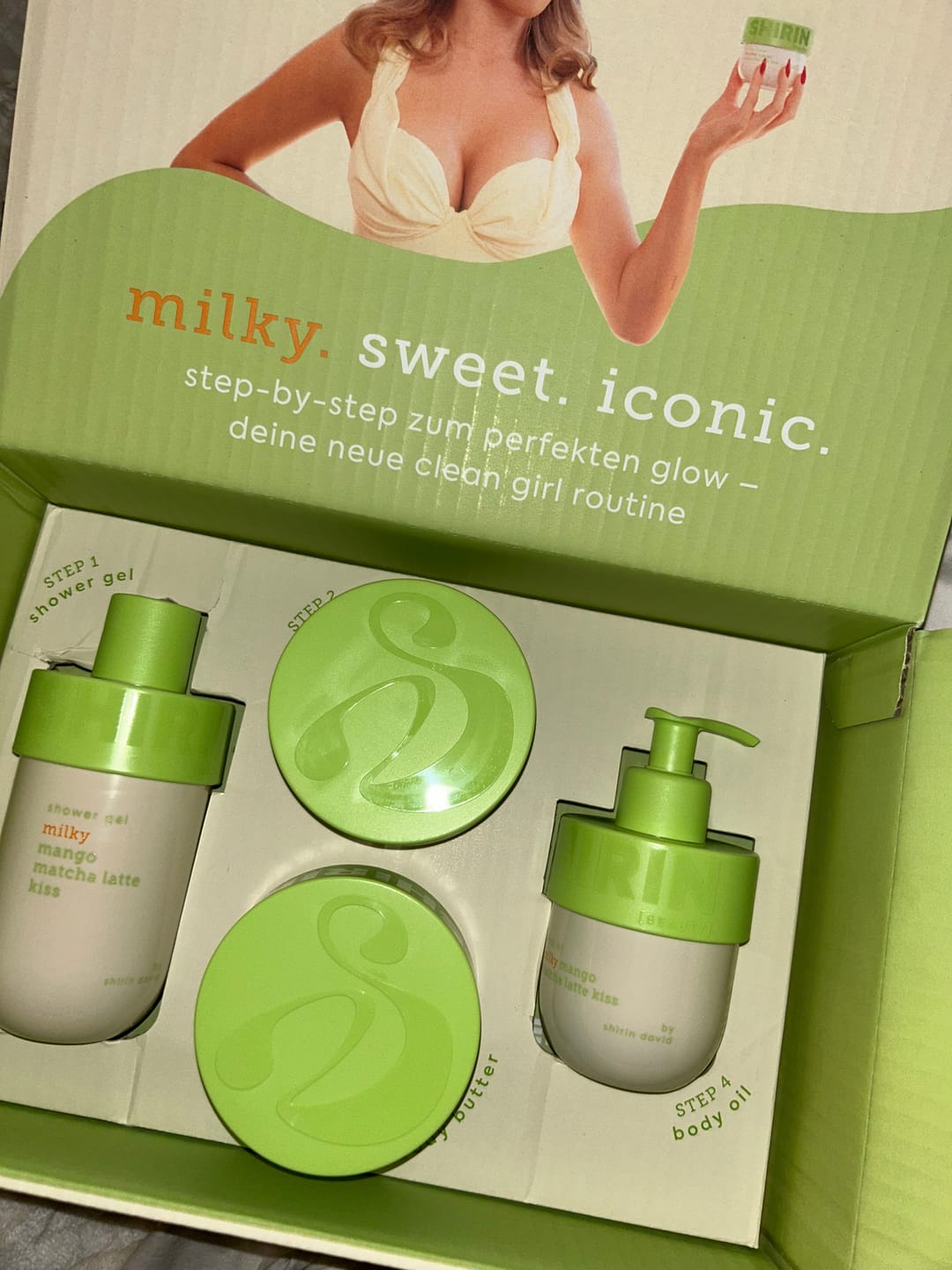 Customer photo review of Glow-Girl Set Milky Mango Matcha Latte Kiss