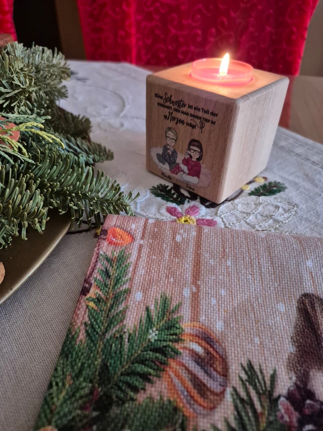 Customer photo review of Herzensmenschen - Personalisierter Kerzenwürfel