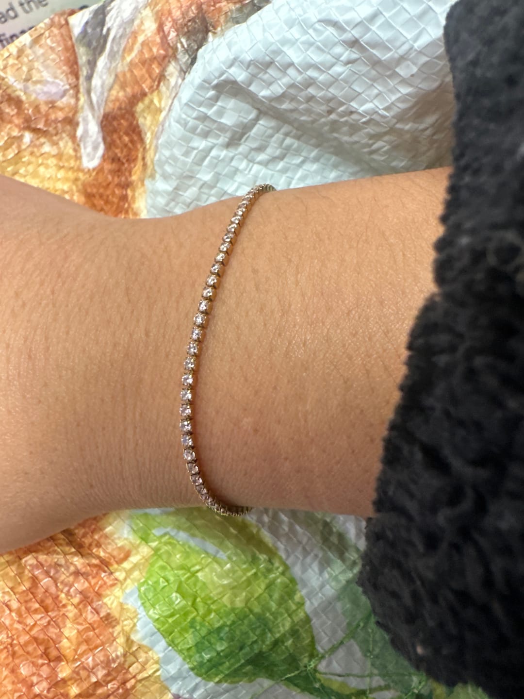 Customer photo review of Kiera Gold Pink Crystal Bracelet