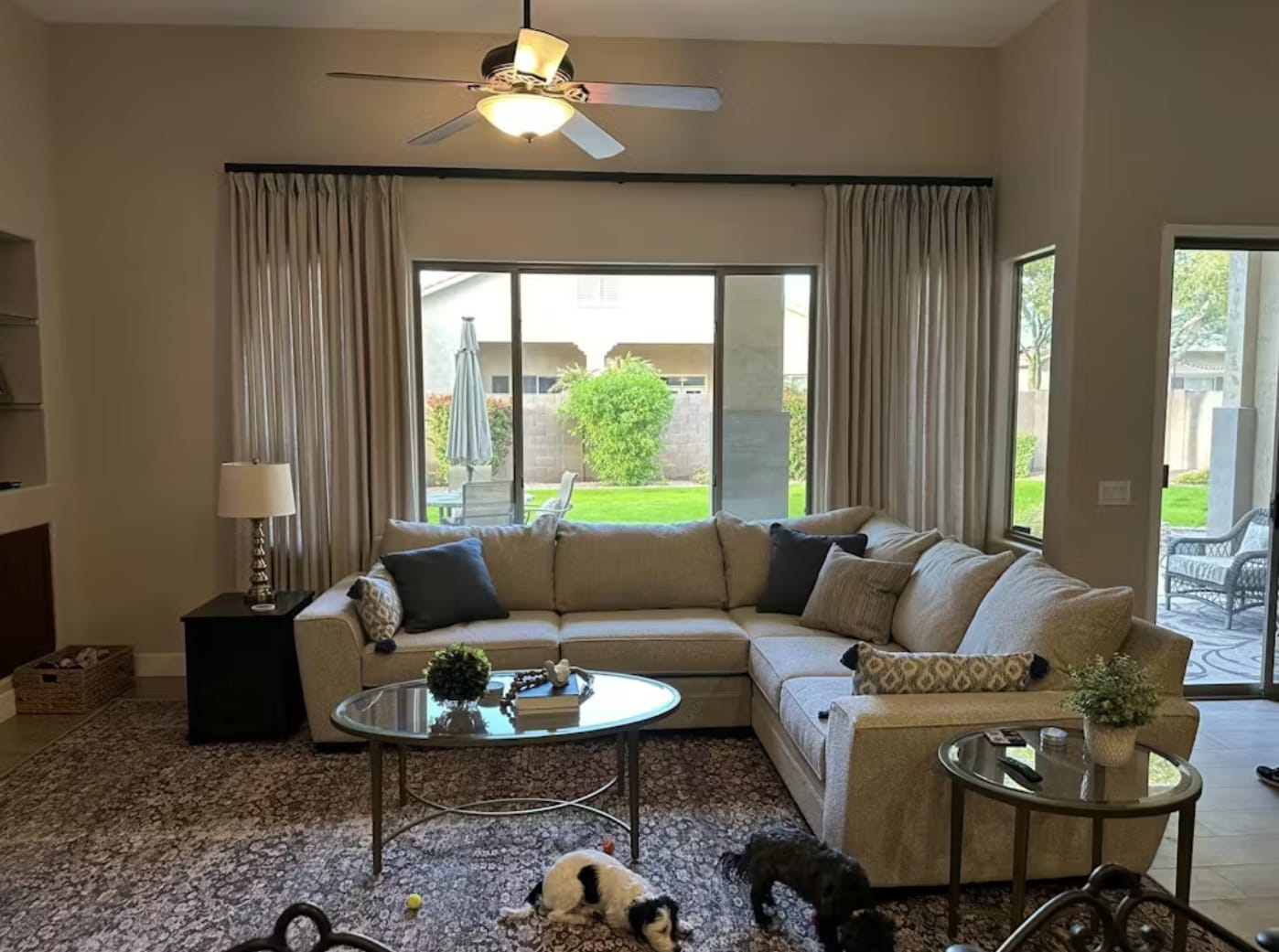 Customer photo review of Luxury Pinch Pleated Drapes | Linen Texture, Light Filtering for Living Room & Dining Rooms (Liz)