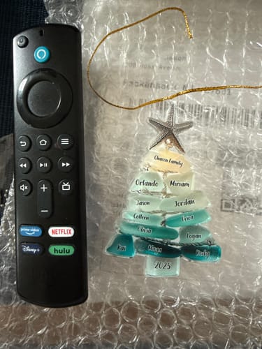 Customer photo review of Family Sea Glass Christmas Tree - Personalized Family Ornament