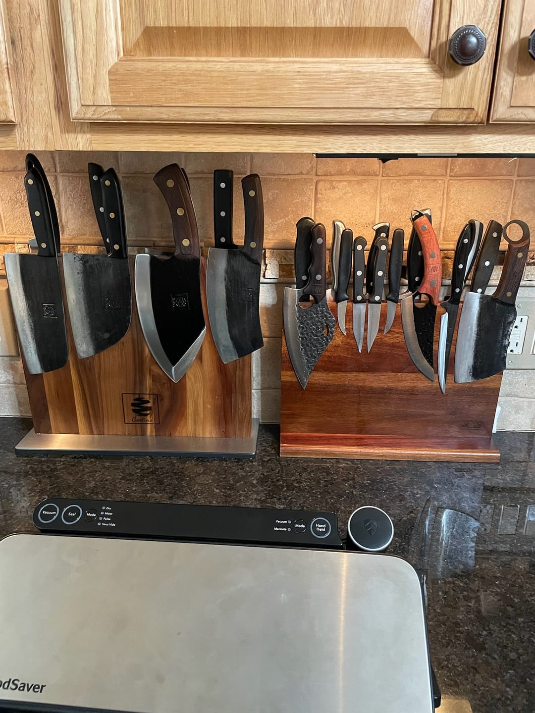 Customer photo review of Walnut Magnetic Knives Holder