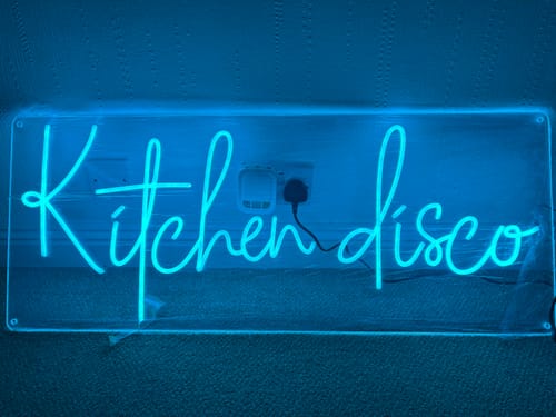 Customer photo review of Custom Neon: Kitchen disco