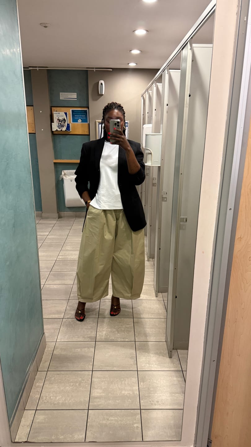 Customer photo review of Ora Balloon Trousers - Stone