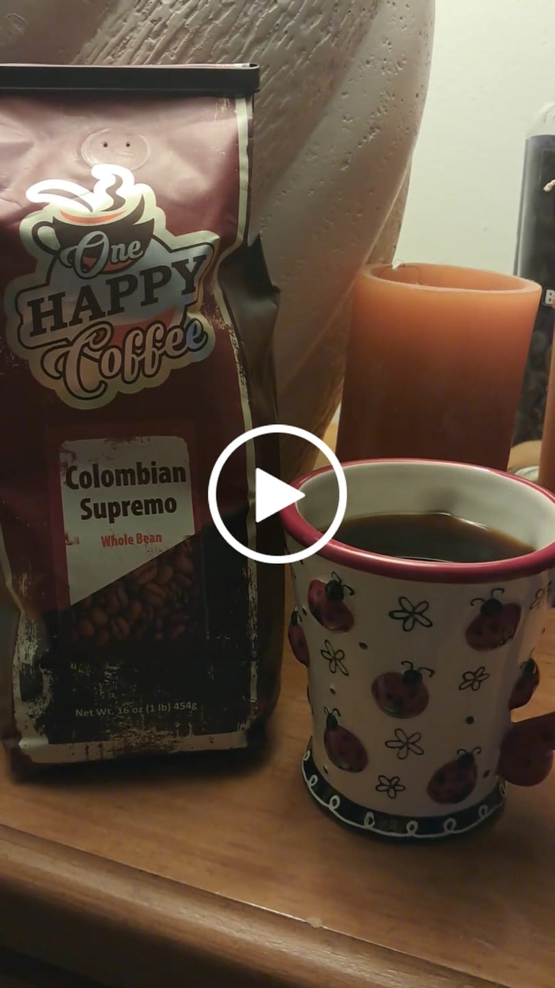 Customer video review of One Happy Coffee Colombian Supremo Whole Beans 16oz
