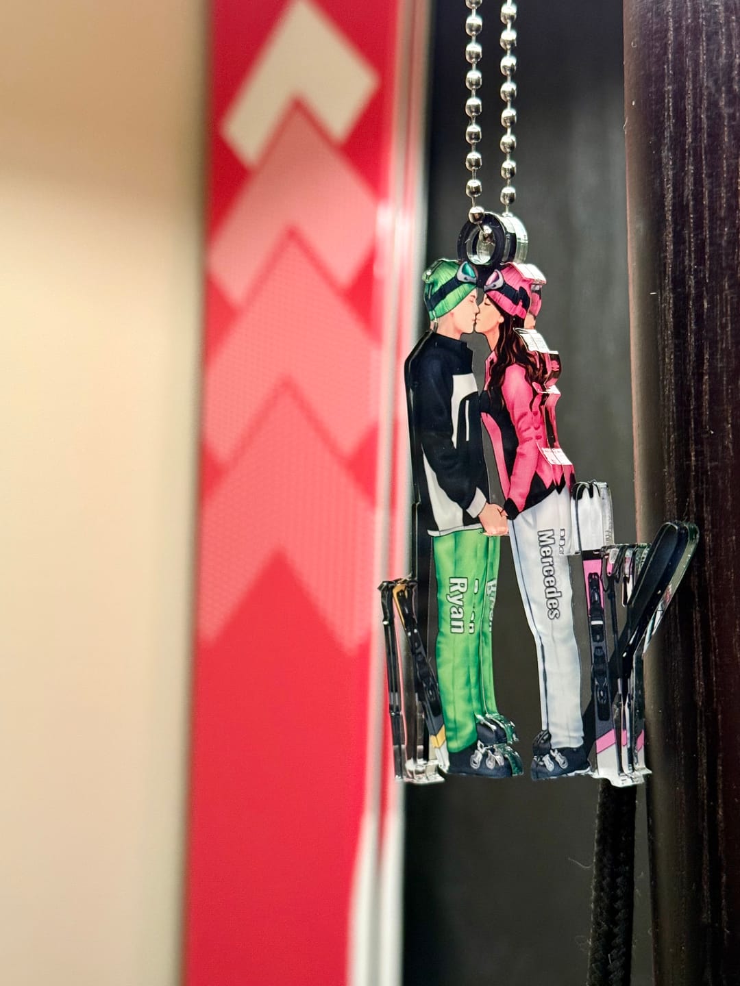Customer photo review of Skiing Partners For Life - Personalized Gifts Skiing Ornament For Couples, Skiing Loves