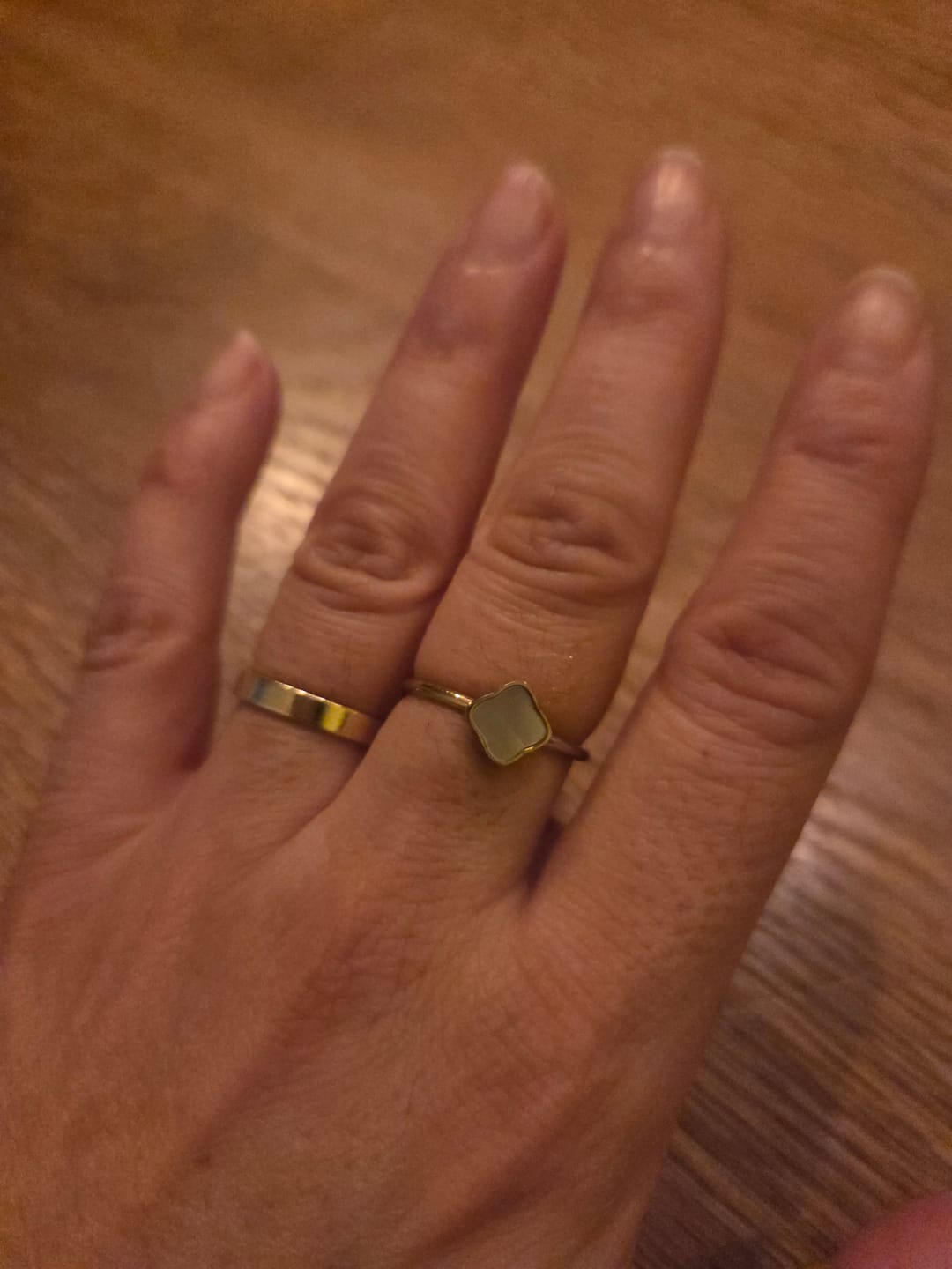 Customer photo review of Flora Gold White Ring