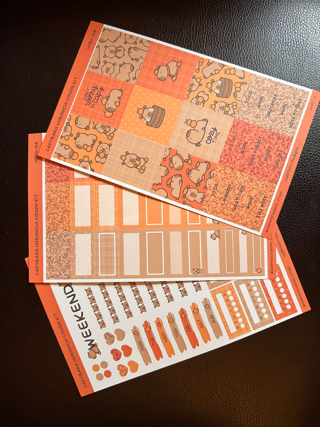 Customer photo review of Autumn Capybaras Theme Hobonichi Cousin Weekly Kit (Set of 3)
