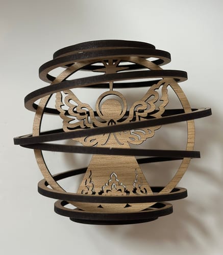 Customer photo review of Spiral Angel Christmas tree ball ornaments laser cut svg file