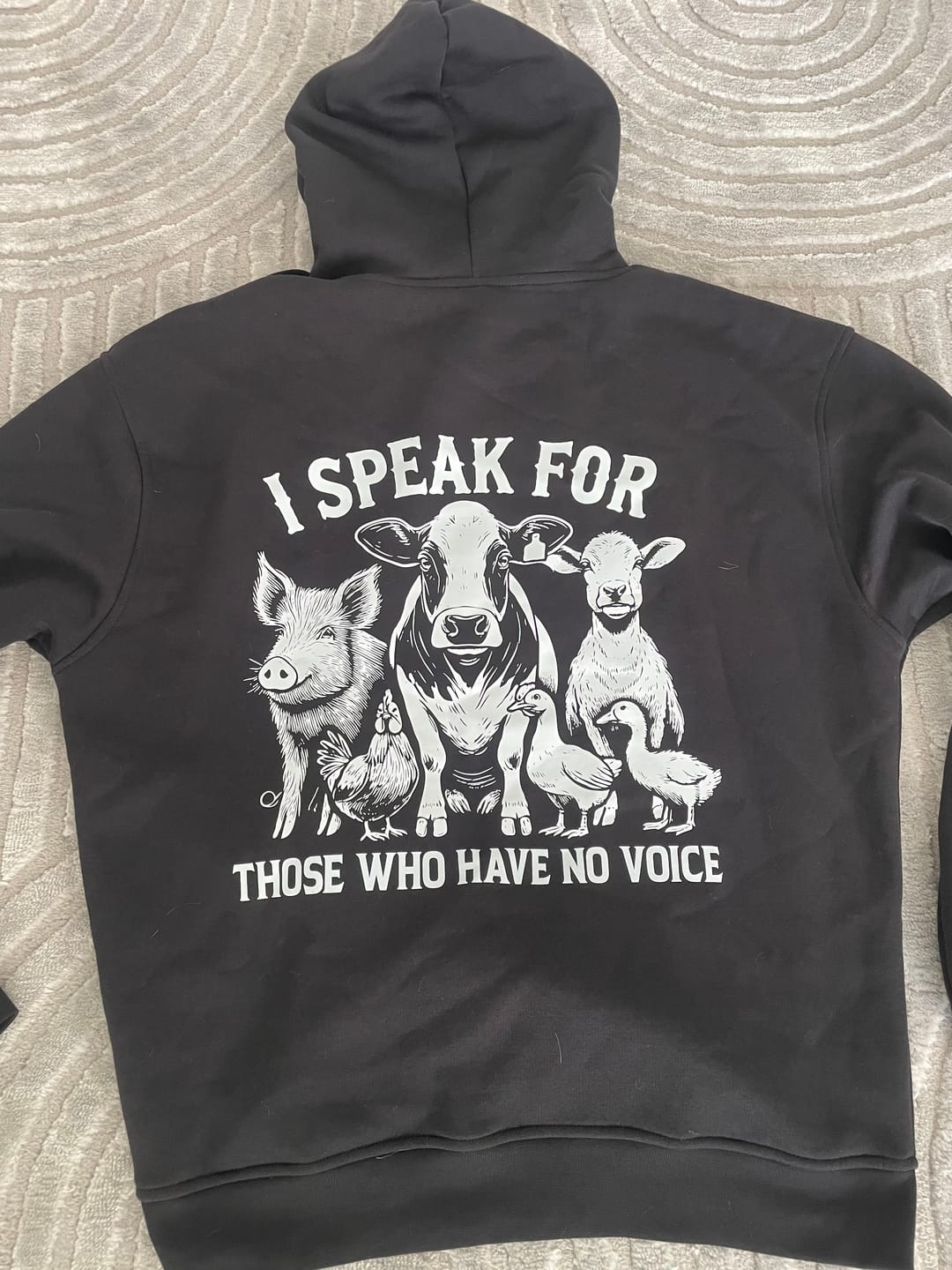 Customer photo review of I speak for those who have no voice - Premium Hoodie