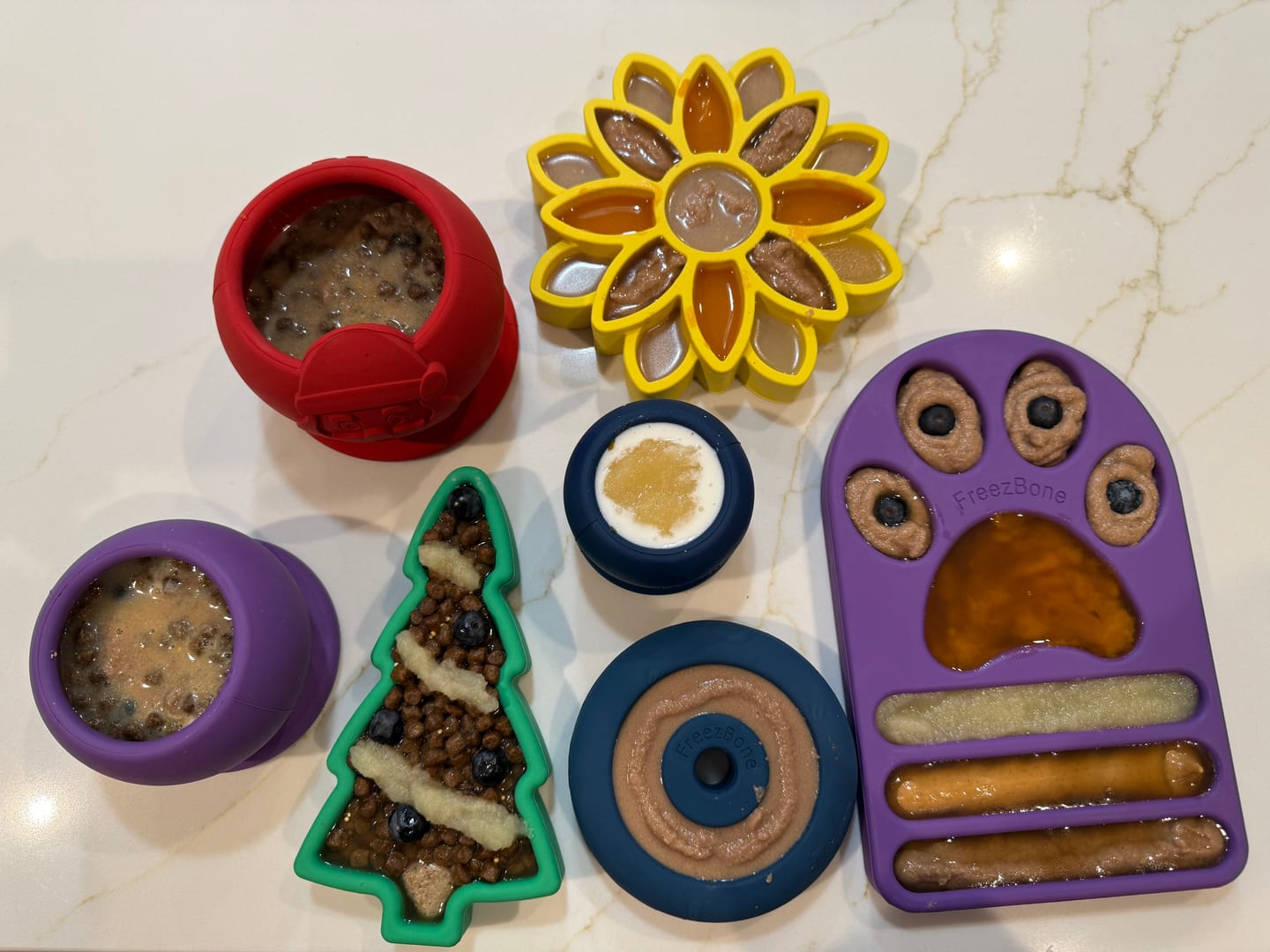 Customer photo review of FreezSunflower - Interactive Frozen Sunflower Dog Chew