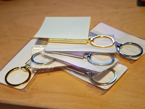 Customer photo review of Metall Schlüsselanhänger personalisiert mit Name, Text, Spruch und Foto