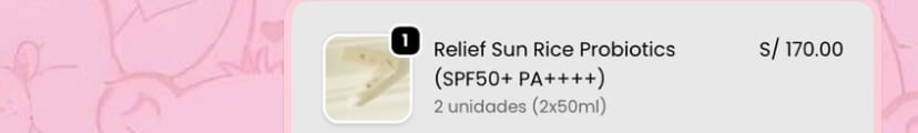 Customer photo review of Relief Sun Rice Probiotics (SPF50+ PA++++)