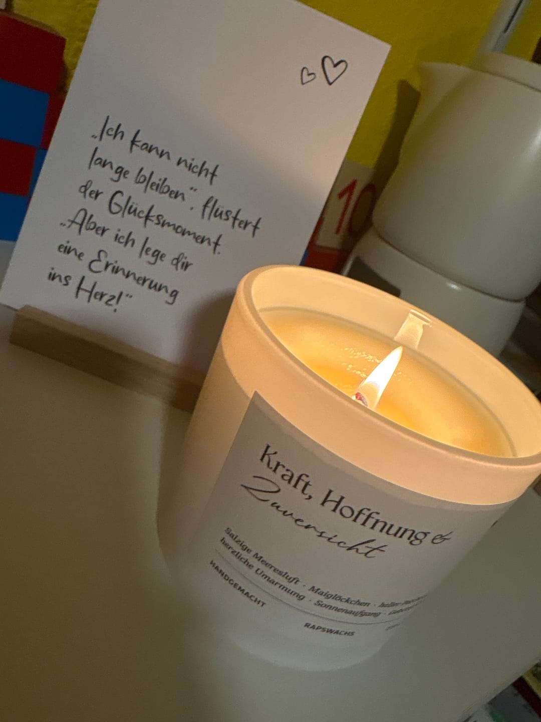 Customer photo review of Kraft, Hoffnung und Zuversicht · Duftkerze