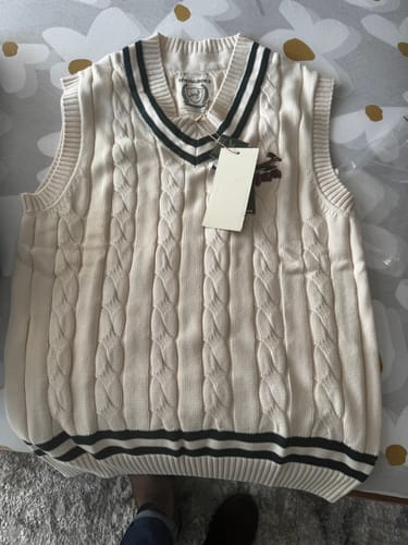 Customer photo review of Springboks 95 LS V-neck Knit-Ivory
