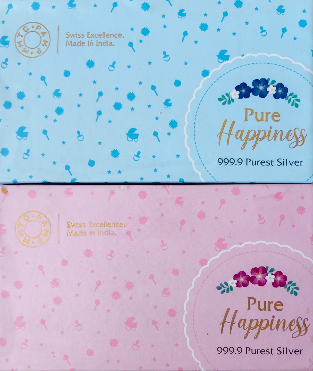 Customer photo review of GIFT FOR NEWBORN BABY (999.9) 20 GM SILVER COIN (PINK)