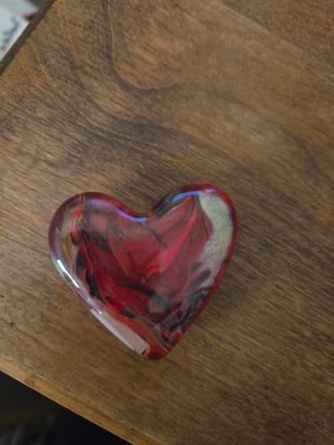 Customer photo review of LAST ONE - Mystery Fused Glass Pocket Heart