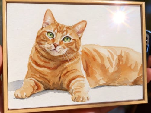 Customer photo review of Artzuzu Custom Portrait For Pets - The Watercolor Portrait