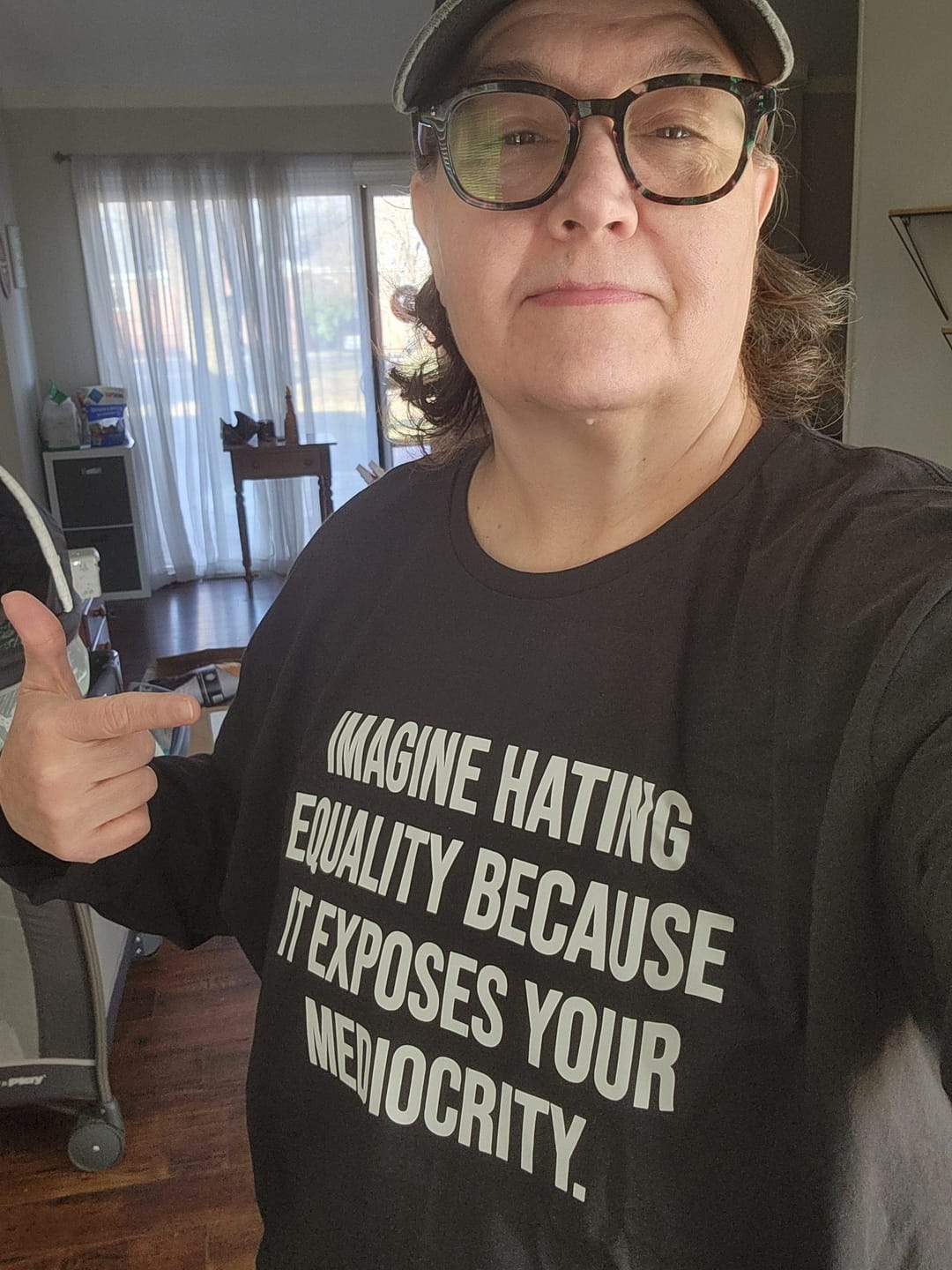 Customer photo review of Imagine Being Scared of Diversity But Not Dictatorship Unisex Tee
