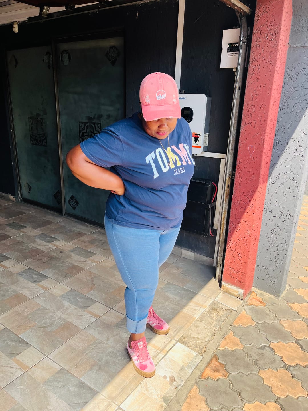 Customer photo review of Era Distressed Coral Cap