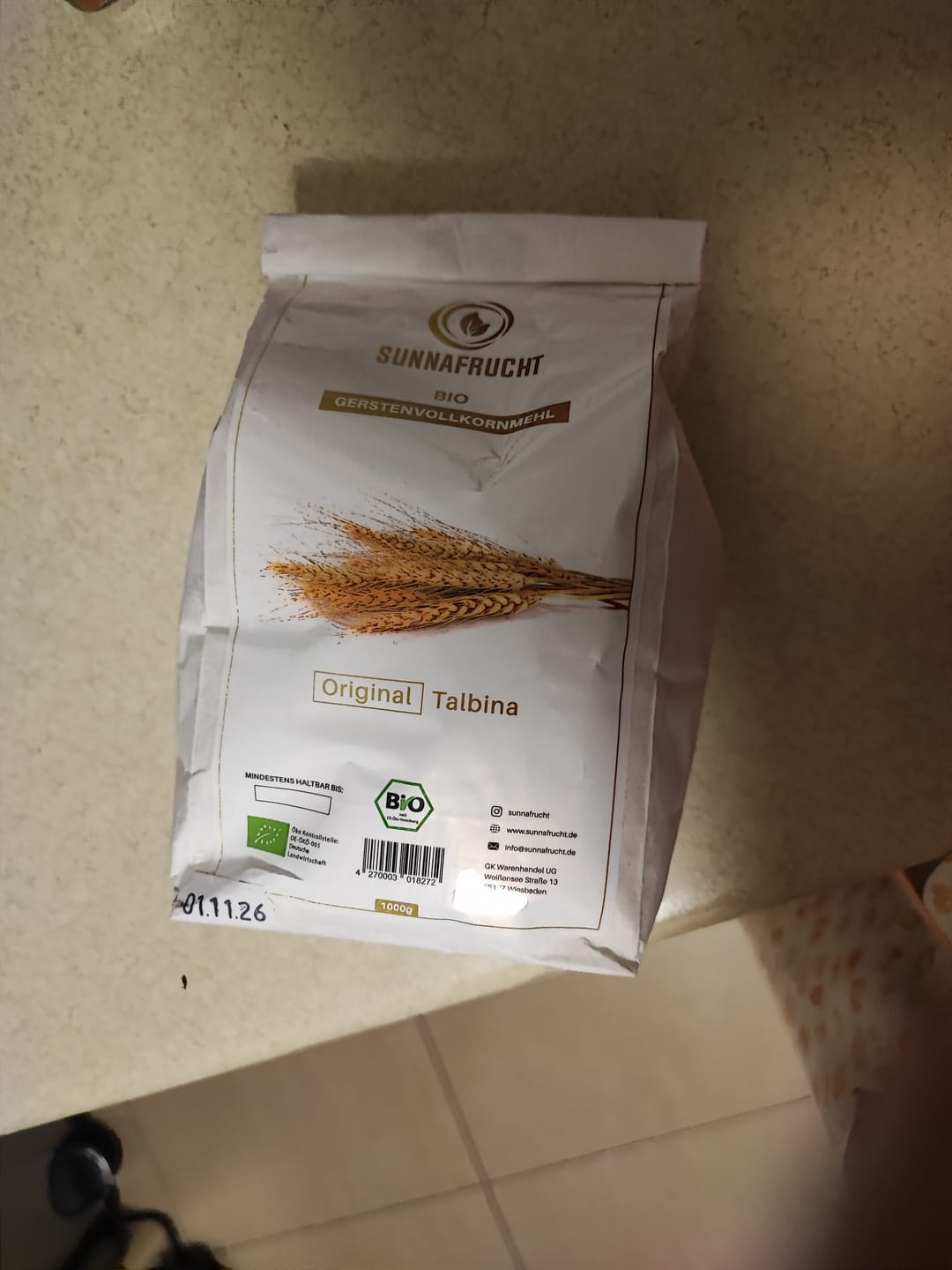 Customer photo review of Bio Gerstenvollkornmehl | Talbina Zutat | 1kg