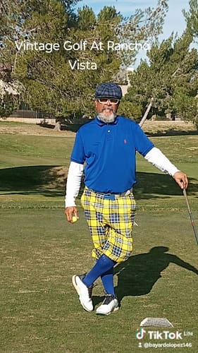 Customer photo review of yellow grid-Men's Golf Knickers Pants