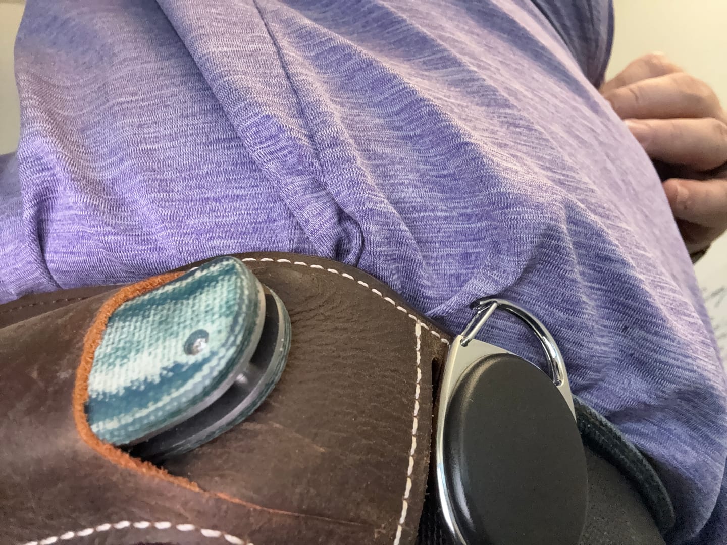 Customer photo review of Dungaree Linerlock - Denim Micarta