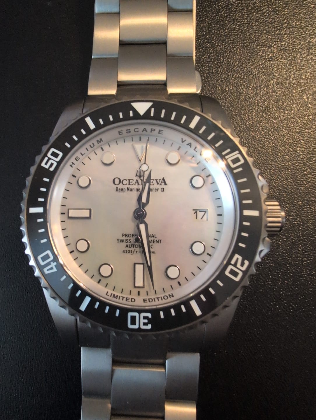 Customer photo review of Oceaneva Deep Marine Explorer II Titanium Limited Edition Watch White Dial