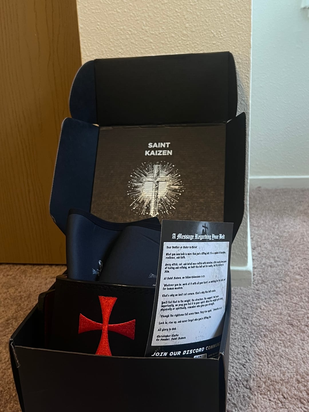Customer photo review of Crusader Cross Lever Belt