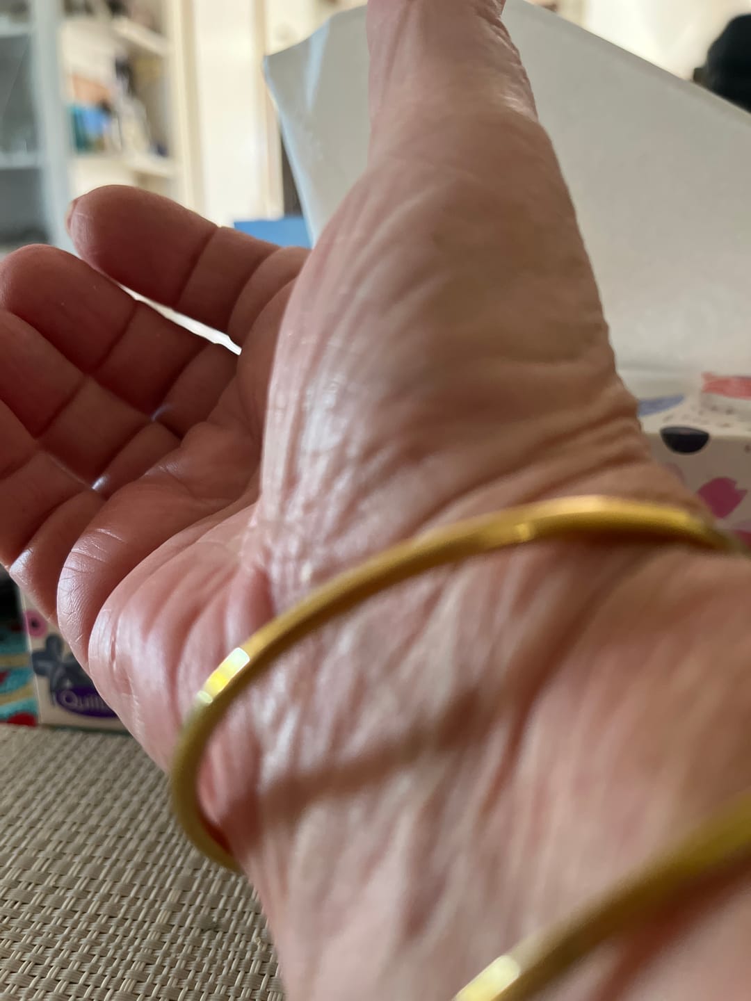 Customer photo review of Solid Golf Bangle 3mm Gold Layered