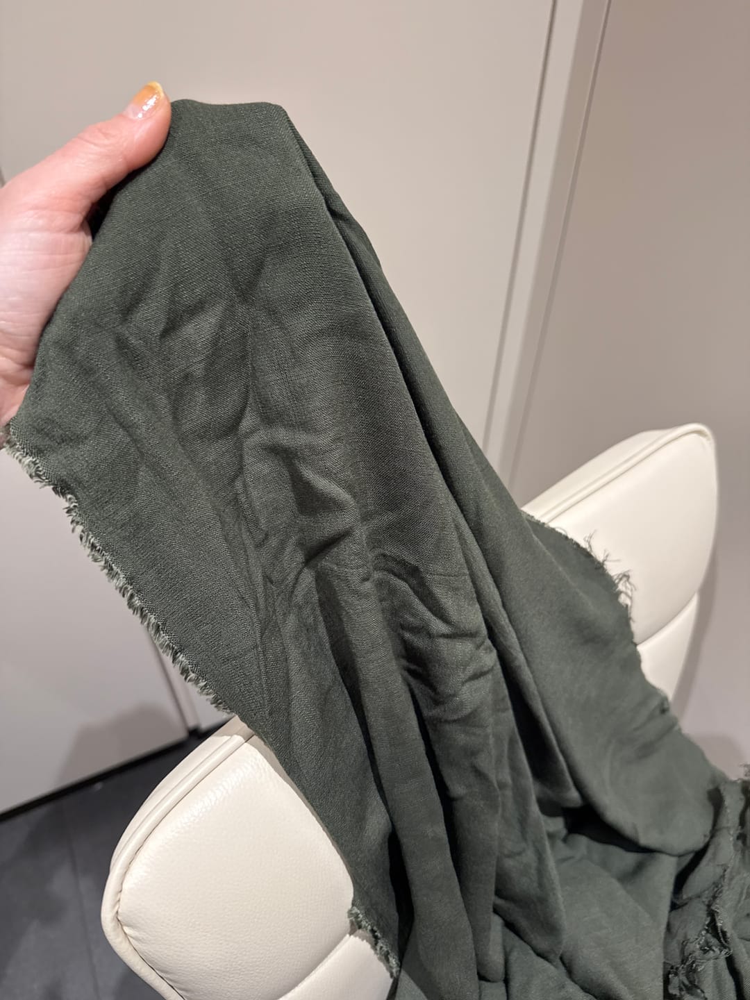Customer photo review of Plain Linen Look Viscose Fabric