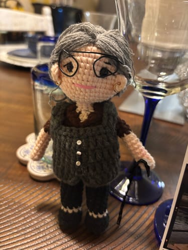 Customer photo review of Dolly® Personalized Crochet Doll with Photo Card