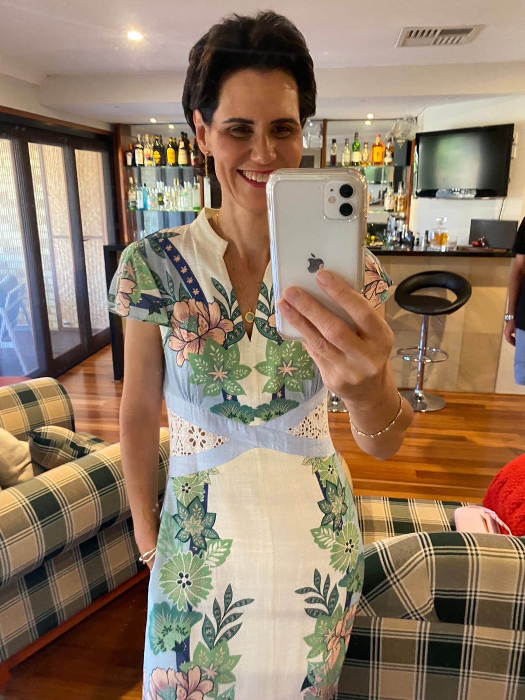 Customer photo review of Amoya Linen Viscose Dress in Paradi Flè Print