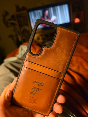 Customer photo review of Capri Snap On Leather Wallet Case for Samsung Galaxy S25 Ultra
