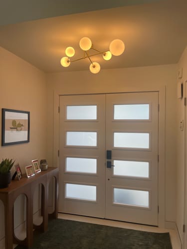 Customer photo review of Frosted Bubble Linear Sputnik Semi Flush Mount