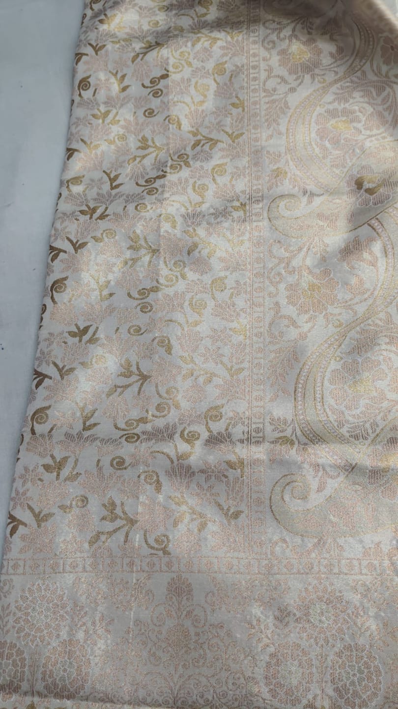 Customer photo review of Beige Brown Soft Handloom Weave Kanjivaram Silk Saree : Festival Edition