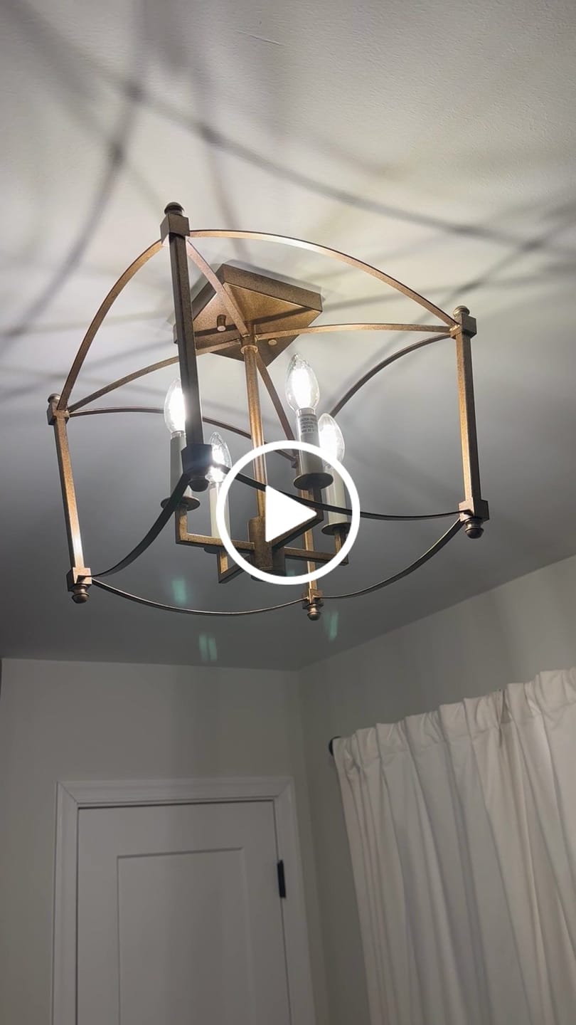 Customer video review of 4-light French Antique Candle Style Lantern Semi Flush