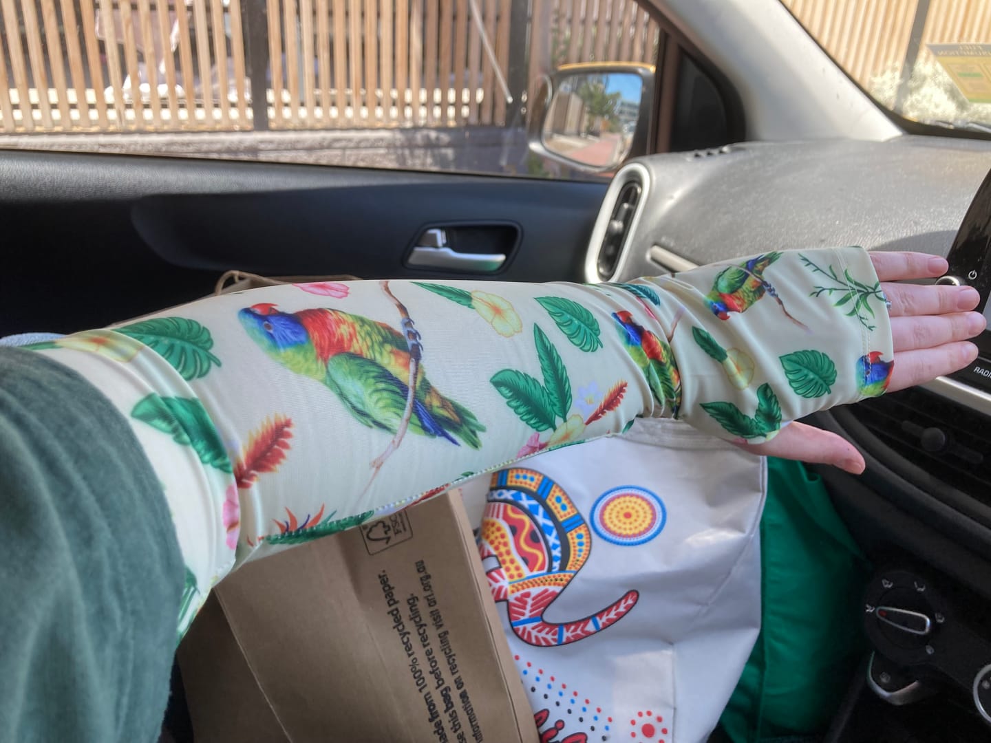 Customer photo review of Gardening Protection Sleeves - Lorikeet Cream