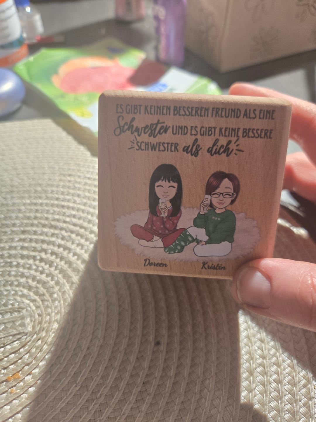 Customer photo review of Herzensmenschen - Personalisierter Kerzenwürfel