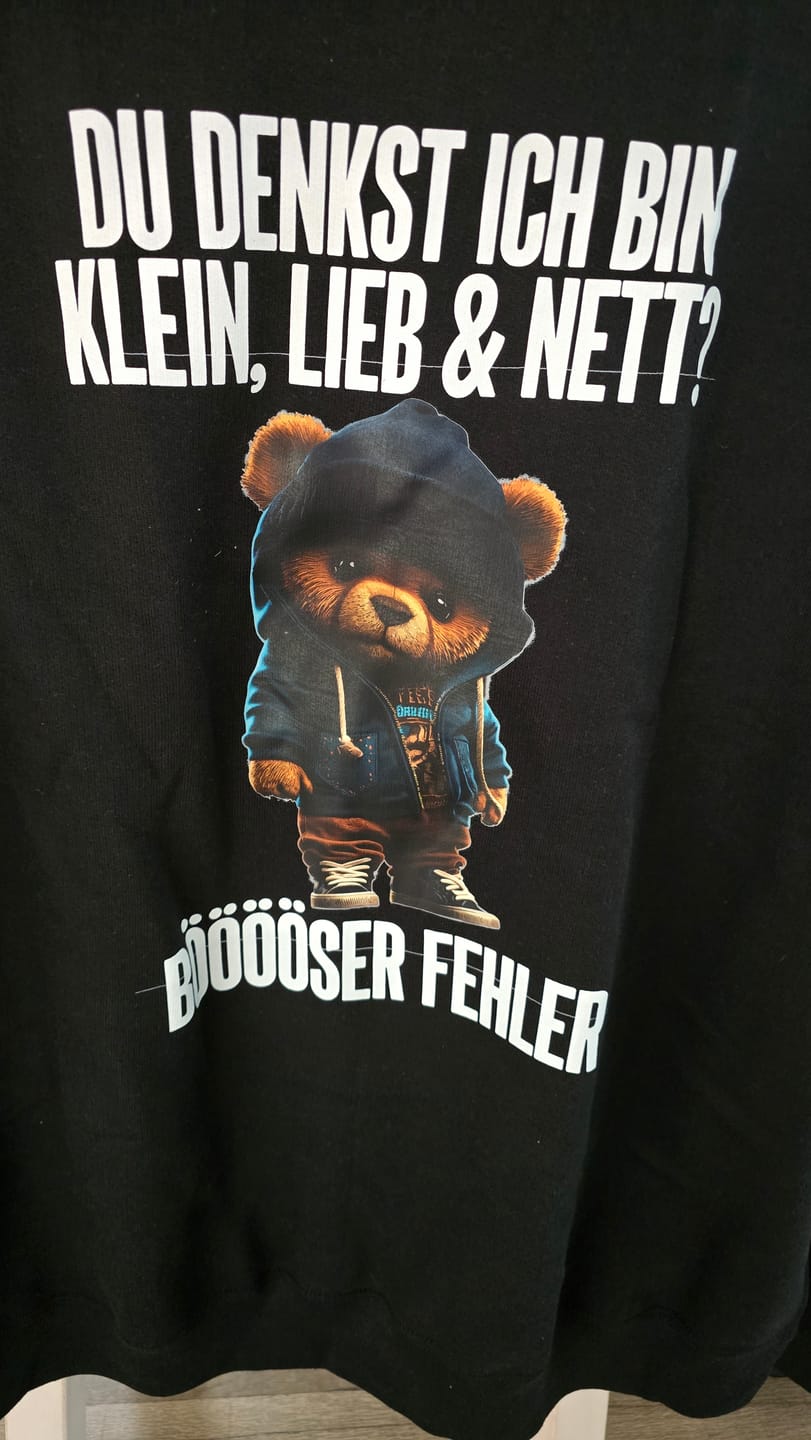 Customer photo review of KLEIN LIEB & NETT TEDDY Rückendruck | Basic Hoodie Unisex
