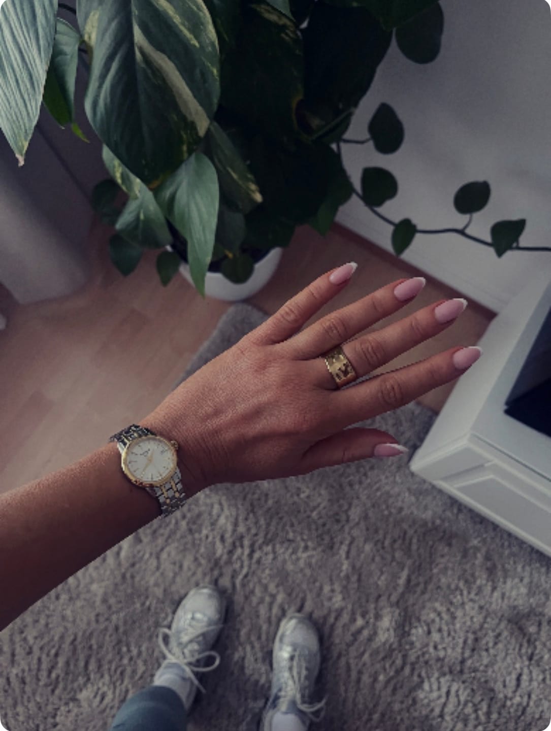 Customer photo review of Textured Band Ring