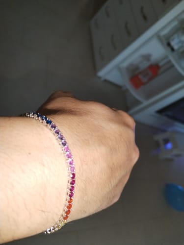 Customer photo review of Bracciale Tennis zirconi Rainbow 3 mm