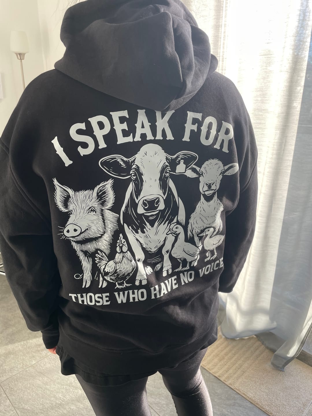 Customer photo review of I speak for those who have no voice - Premium Hoodie