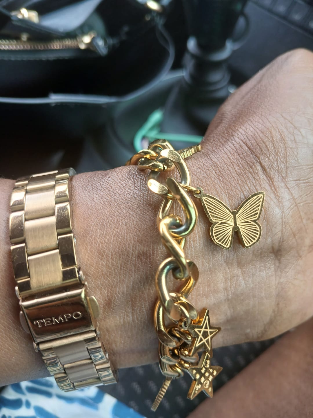 Customer photo review of Gold Era Charm Bracelet & Necklace Set