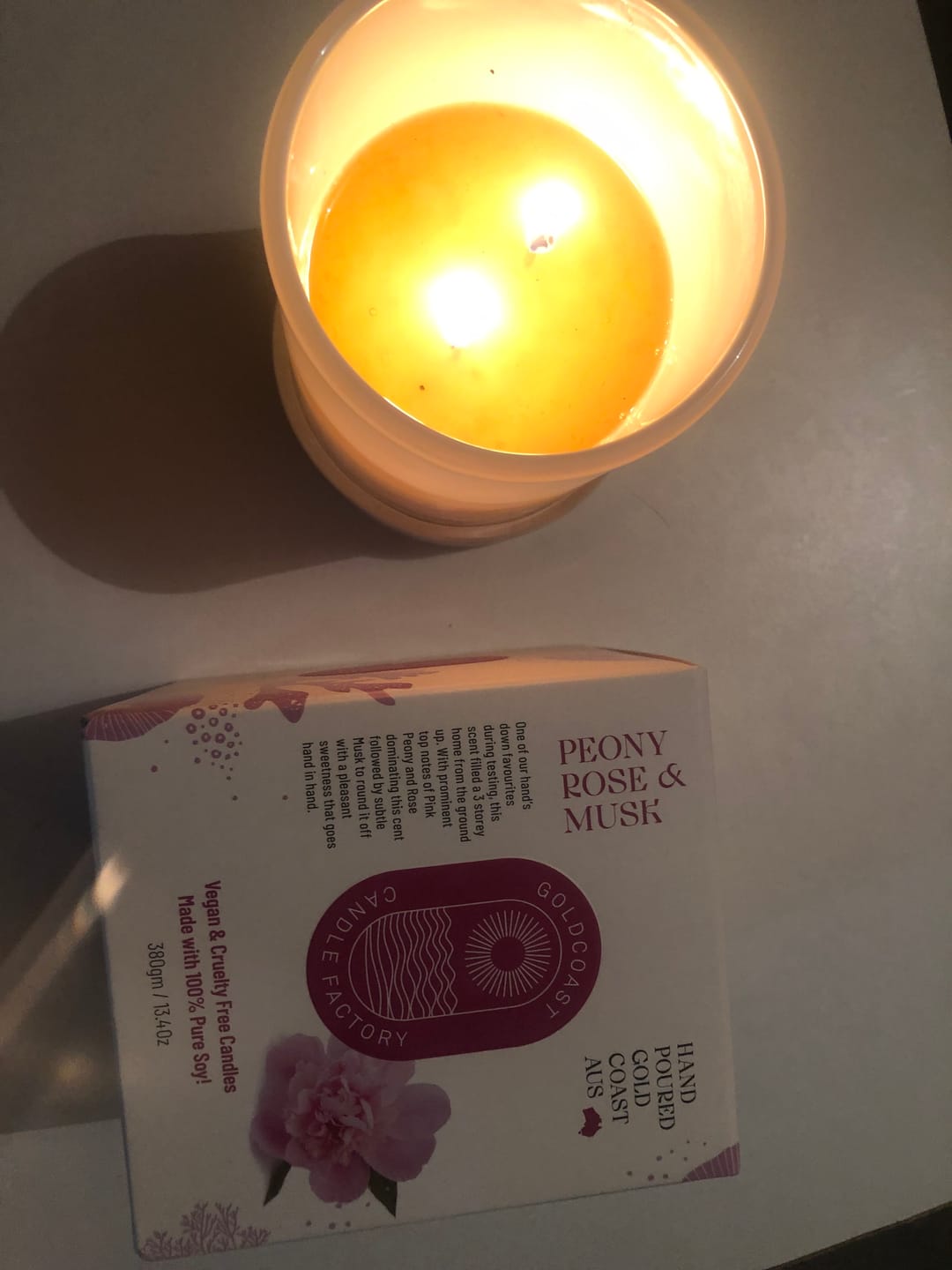 Customer photo review of Peony Rose & Musk Candle 380g