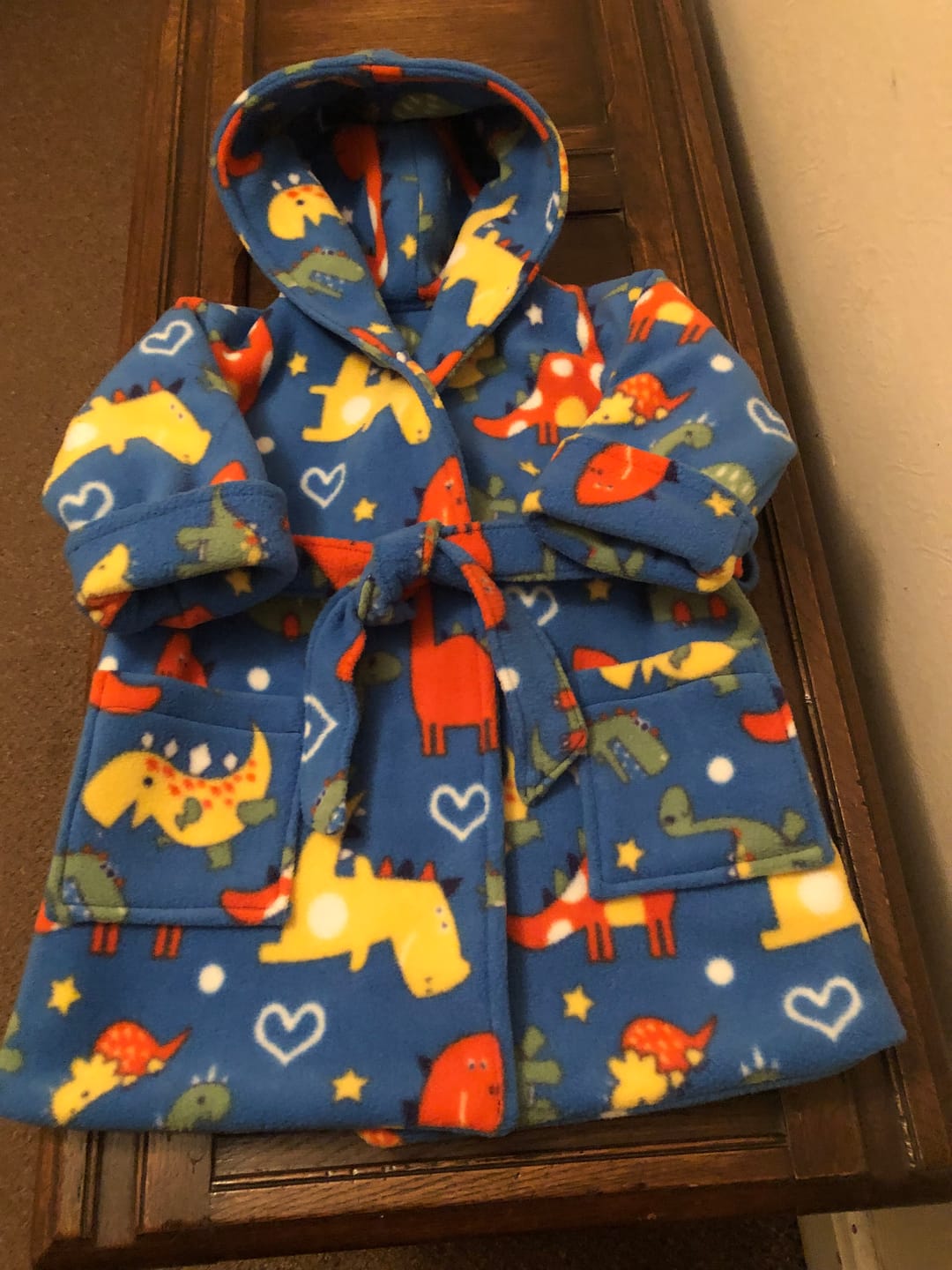 Customer photo review of Dinosaurs and Hearts Anti Pill Polar Fleece Fabric