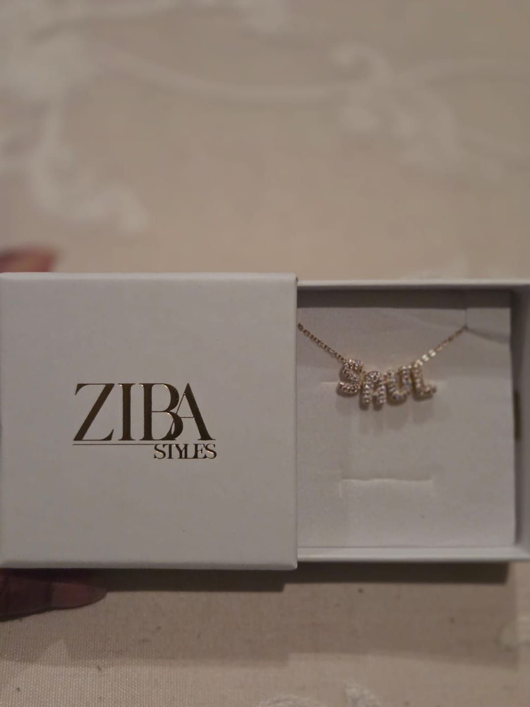 Customer photo review of BUBBLE NAME NECKLACE - Create your own