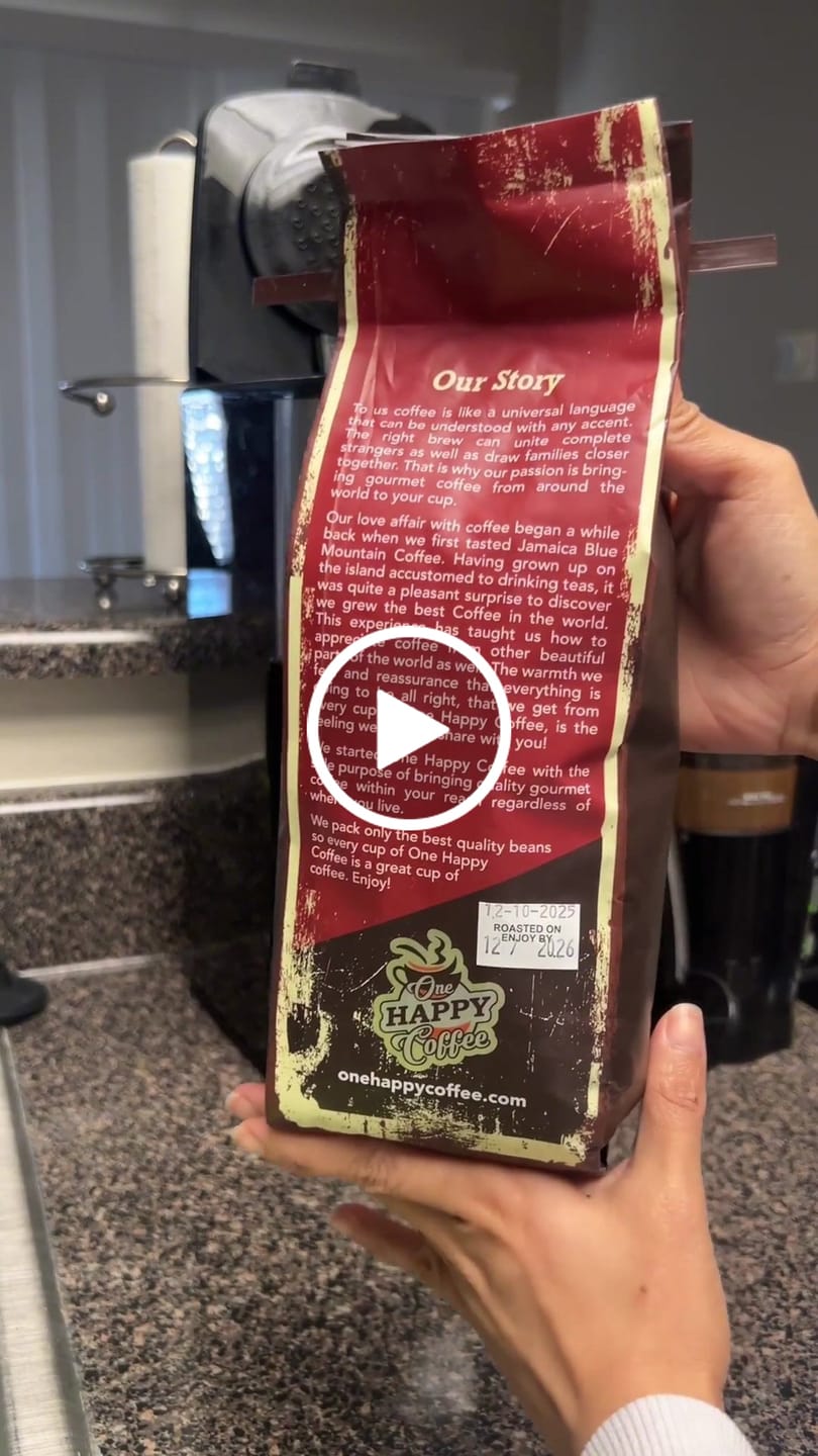 Customer video review of One Happy Coffee Colombian Supremo Whole Beans 16oz