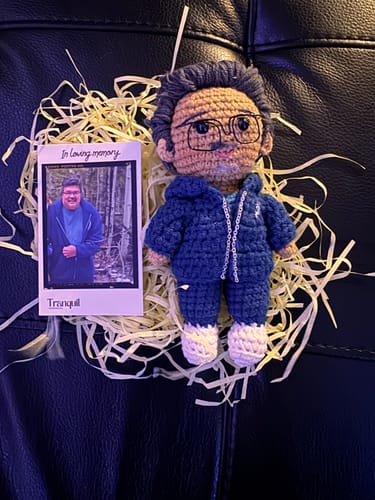 Customer photo review of Tranquil® - Personalized Crochet Doll with Photo Card (Christmas CUT-OFF: Nov 25th)