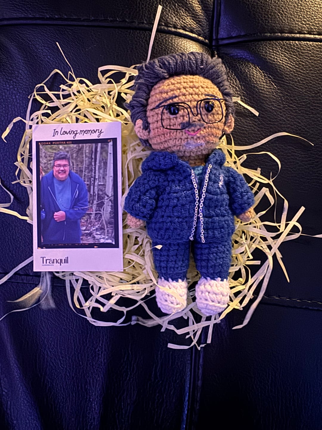 Customer photo review of Tranquil® - Personalized Crochet Doll with Photo Card (Christmas CUT-OFF: Nov 25th)